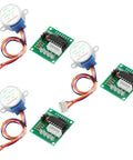 Three VKLSVAN 28BYJ-48 5V stepper motors with ULN2003 driver boards and color-coded cables