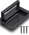 Heavy Duty Zinc Alloy Recessed Flush Pull Handle With Slick Matte Black Finish For Cabinets Drawers And Toolboxes measuring 4.35 x 2.72 inches with screws.