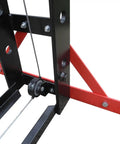 Close-up of carriage winch and frame of 50 Ton Electric Hydraulic Shop Press With Adjustable Carriage Height And Carriage Winch