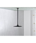 16 Inch Matte Black Ceiling Mounted Shower Arm And Flange For Rain Shower Head, Anti Rust Stainless Steel Design, Standard 1/2 Inch NPT Threads