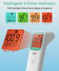 Touchless Ear and Forehead Infrared Thermometer for Kids and Adults With One Button Readout, 1 Second Measurement, Fever Alarm, Color Coded Backlight, Ear or Forehead Mode, 40 Memory Stores, FSA HSA Eligible showing fever alert display