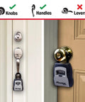 Key Lock Box For House Keys Outdoor Portable Lockbox With Resettable Four Digit Code Weather Resistant Durable Metal Body Holds