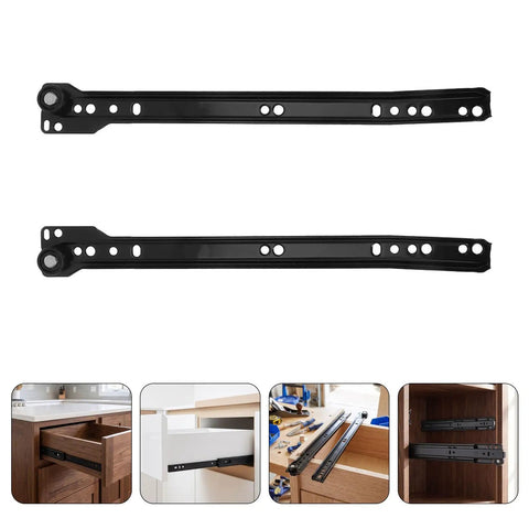 Heavy Duty Bottom Mount Drawer Slides Hella Smooth Replacement Cabinet Glides Built Tough For Dressers And Home Storage Premium metal tracks in black.
