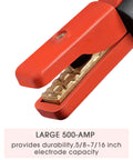 500 Amp Heavy Duty Welding Electrode Holder With Firm Grooved Jaw Grip For Five Eighths To Seven Sixteenths Inch Electrodes Brass Construction Uses