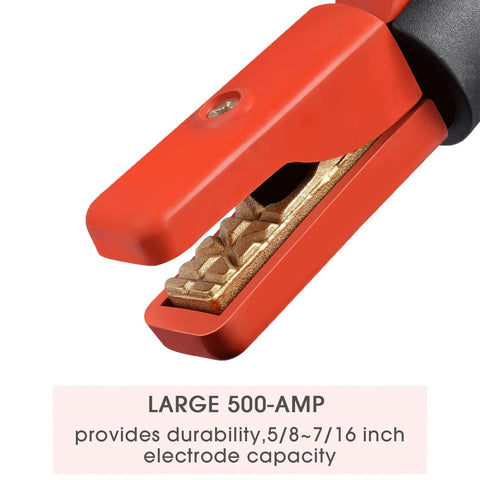 500 Amp Heavy Duty Welding Electrode Holder With Firm Grooved Jaw Grip For Five Eighths To Seven Sixteenths Inch Electrodes Brass Construction Uses
