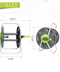 Portable Wall Mount Hose Reel Cart For 65 To 100 Ft Of 5 Eighth Inch Hose All In One Garden Hose Holder with dimensions
