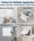 Top Shelf Heavy Duty Aluminum Access Panel Door For Drywall And Ceiling, showing multiple application areas like plumbing and HVAC access.