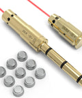 Laser Bore Sighter Kit For 22LR And 9mm Calibers, Red Dot Alignment Tool, brass with AG3 batteries, for hunting accuracy