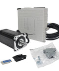 600W 110V Servo Motor With Driver No Brake 5 Pole 2500 Rpm Peak 3000 Rpm 1.91 Newton Meters Rated Torque 5.73 Newton Meters Max Torque IP65 Encoder Resolution 10000 Ppr Ideal For CNC Machines And Automation Projects., servo motor and driver set with cables and connectors