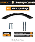5 Inch Arch Twisted Matte Black Cabinet Pulls with screws for Kitchen Drawers and Cabinets pack contents