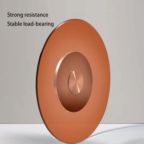 Side view of Large Tempered Glass Lazy Susan Turntable With 360 Degree Rotation emphasizing strong resistance and stability.