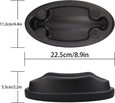 Front Wheel Riser Block For Indoor Bike Training With Anti Skid Design, Stable Plastic Stabilizing Block top view with dimensions