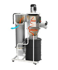 Professional 3 Hp 230 Volt Cyclone Dust Collector With 2 Micron Pleated Filter and Wireless Remote Timer Shut Off showing efficient dust trapping design.