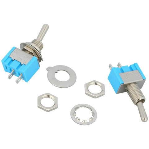 12 Pack Dope Tiny Toggle Switch SPST On Off 2 Pin 2 Position Waterproof Caps Included for DIY Projects PCB Breadboard MTS 101 Pro Grade Micro Switches