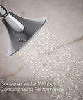 Forté Single Function Showerhead With Katalyst Technology, 66 Nozzles, 5.5 Inch Spray Face emitting high pressure flow