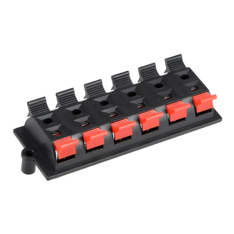 12 Way Jack Socket Spring Push Release Connector Speaker Terminal Strip Block For DIY Speaker Builds And Upgrades, 12 Pins