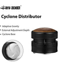Pro Level Espresso Coffee Distributor And Tamper Set 58.35mm with external adjustment and cyclone base for home baristas.