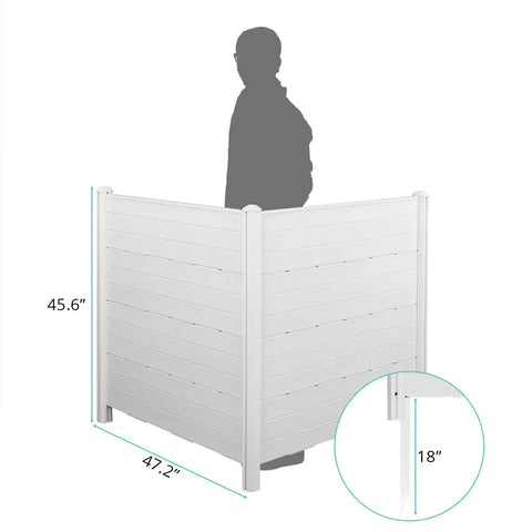 Outdoor Privacy Screen Fence Panels Set Of Two White Panels for Yard or Garden, 47.2x45.6 inches, weather resistant with person silhouette