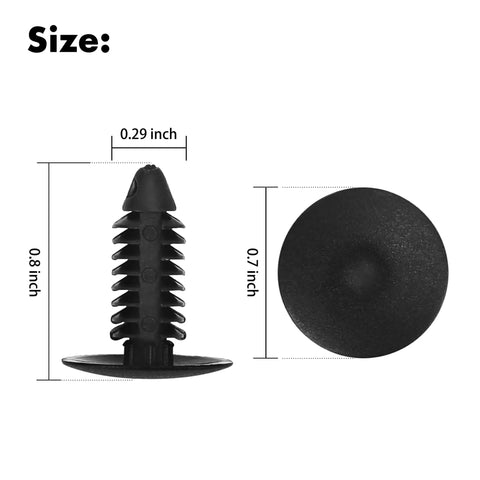 Universal Plastic Golf Cart Rivets Kit One Quarter Inch By Three Quarter Inch 120 Piece Replacement Xmas Tree detail dimensions