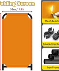 Foldable Welding Curtain Screen, Portable Fiberglass Barrier For Metal Fabrication And Auto Shops, 58x120cm, heat-resistant material.