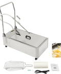 14.5 Gallon Commercial Oil Filter Machine 55L Capacity with pump hose for frying oil cleanup in stainless steel.