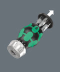 Stubby Ratchet Screwdriver With Bit Magazine, 6-Piece Set showing compact handle with visible bits for precision use in tight spots
