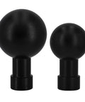 Rugged Aluminum Ball Head Mount Adapter With 17mm And 22mm Sizing, shown in different sizes
