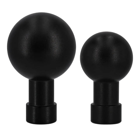 Rugged Aluminum Ball Head Mount Adapter With 17mm And 22mm Sizing, shown in different sizes