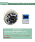 Hollow Shaft Magnetic Powder Clutch with SJ-180A Controller, part of Magnetic Powder Clutch And Brake Tension Controller Kit With Six Twelve Fifty Hundred Nm Torque Options And Zero Point Six And One Point Two And Five And Ten Kilograms Load 24V DC One Thousand RPM Heavy Duty Industrial Grade Control Module For FL K SJ.