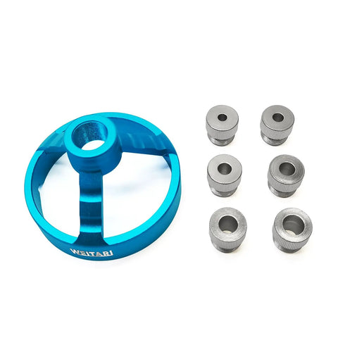Pro Grade Drill Press Guide Jig With Five Drill Bushings 6mm 7mm 8mm 9mm 10mm For Precision Woodworking Vertical Hole Drilling Easy Setup