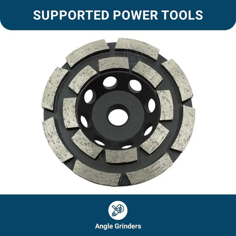 4 Inch Double Row Diamond Grinding Cup Wheel For Angle Grinder With 5/8-11 Arbor Delivers Fast Grinding On Concrete Granite Marble