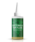 Front view of 4 oz bottle of Cutting And Tapping Fluid High Performance Lubricant for all metals with green label.