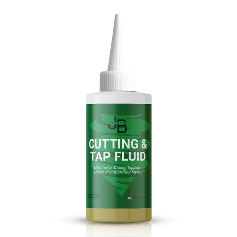 Front view of 4 oz bottle of Cutting And Tapping Fluid High Performance Lubricant for all metals with green label.