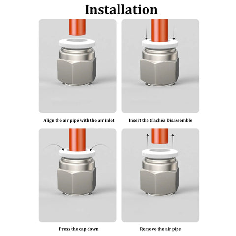 Installation steps for 10 Pack Push To Connect Fittings Three Eighths Inch Tube OD To One Quarter Inch NPT Male Straight
