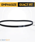 Image of 162XL Timing Belt With 81 Teeth, 0.37 Inch Width And 0.20 Inch Pitch, black cogged heavy-duty rubber loop