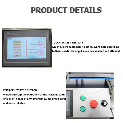 Automatic Flat Labeling Machine With Touchscreen Control And Heavy Duty Conveyor Belt Code Printer digital touchscreen and emergency stop button