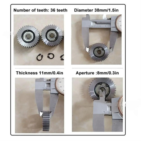 E Bike Motor Gear Kit For Bafang Hubs 38mm And 47.5mm Worm Gears 36T Planetary Steel Gear Set with caliper measurements