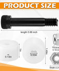 Product size diagram for Six Piece Auger Motor Bushings Kit With Shaft Nuts And Bolts Replacement Parts For Traeger Grills