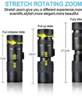 Adjustable zoom settings on 4K 10-300X40mm Monocular Telescope With Night Vision Waterproof Beast Mode High Power Scope