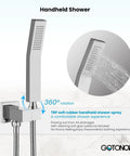 Handheld spray of Rainfall Shower System With 10 Inch Square Shower Head And Handheld Spray, High Pressure Chrome Faucet Set
