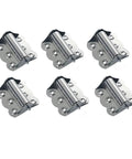 Six Stainless Steel Auto Close Flush Hinges For Cabinets And Windows, Rustproof Spring Hinges With Quiet Soft-Close Action