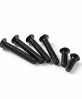 Rock Solid Flat Head Machine Screws M2.5 X 6Mm 50 Pack Black Oxide 304 Stainless Steel showing varied lengths and flush heads.