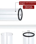 Glass Tube Replacement For Four Sided Outdoor Patio Pyramid Heater Forty Nine Point Five Inch Tall High Purity Quartz Tube, 4 in dia