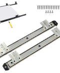 Heavy Duty 14 Drawer Runners Steel Keyboard Tray Slides Ball Bearings Smooth Silent Operation Under Desk Adds Rust Proof Material Service Life Boosts Efficiency Level Up Your Workspace Vibe, 14-inch steel keyboard tray slides with screws