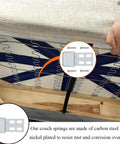 Heavy Duty Couch Spring Clips Furniture Upholstery Repair Kit Includes Eighty Sturdy Screws S Shaped Zig Zag Ek Fasteners, showing nickel plated carbon steel clips and screws.