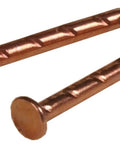 Solid As A Rock Copper Plated Weather Strip Nails For Exterior Door And Window Frames Seventeen By Three Quarter Inch close-up view