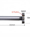 High Speed Steel HSS AL T Slot End Mill Cutter 6 Flute Woodruff Keyseat Cutter Half Round Keyway Milling Cutter Straight Shank 18x6x65mm