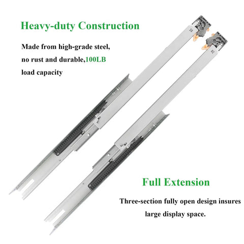 Six Pairs Of 18 Inch Undermount Drawer Slides With Soft Close Full Extension 100Lb Capacity Bottom Mount Rails Includes Locking Devices Brackets And Screws For Quick Easy Install