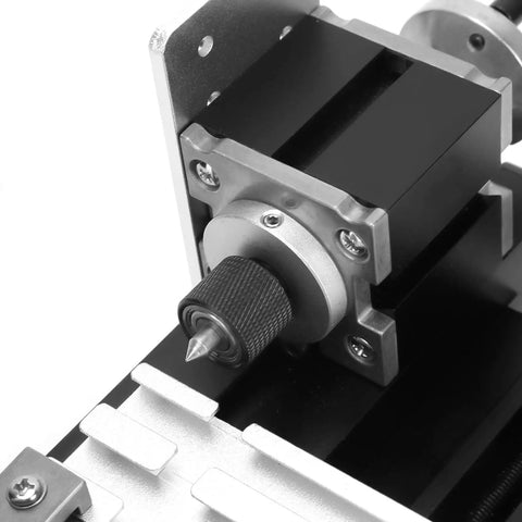 Close-up of Fabater Mini Metal Lathe Machine with 20000Rpm Motor, focusing on the adjustable knob for precision turning.