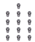 13 Piece ER11 Spring Collet Set 1mm to 7mm for Milling Lathe Chucks Upgraded Pro Grade Set lined up on white background